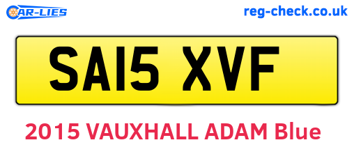 SA15XVF are the vehicle registration plates.