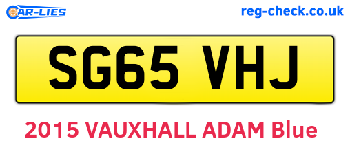 SG65VHJ are the vehicle registration plates.