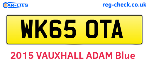 WK65OTA are the vehicle registration plates.
