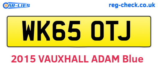 WK65OTJ are the vehicle registration plates.
