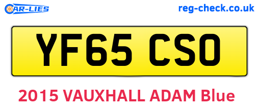 YF65CSO are the vehicle registration plates.