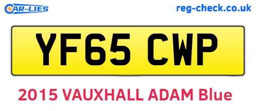 YF65CWP are the vehicle registration plates.