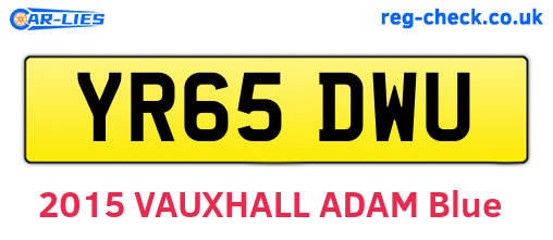 YR65DWU are the vehicle registration plates.