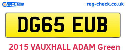 DG65EUB are the vehicle registration plates.
