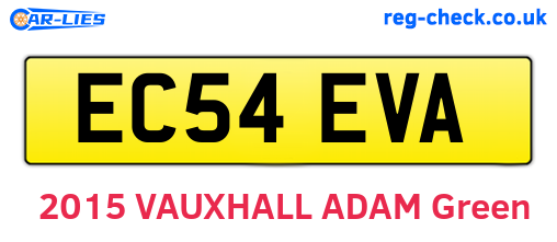 EC54EVA are the vehicle registration plates.