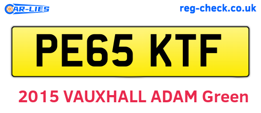 PE65KTF are the vehicle registration plates.