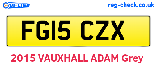 FG15CZX are the vehicle registration plates.