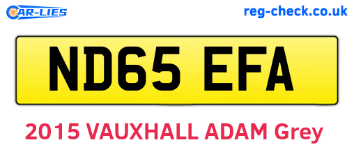 ND65EFA are the vehicle registration plates.