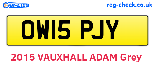 OW15PJY are the vehicle registration plates.