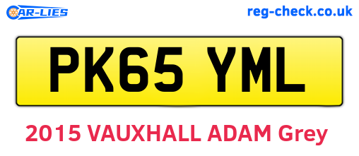 PK65YML are the vehicle registration plates.