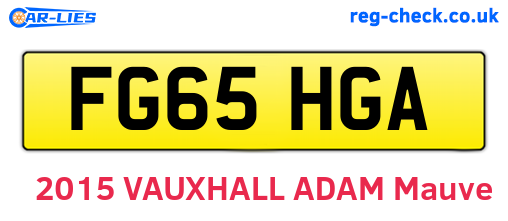 FG65HGA are the vehicle registration plates.