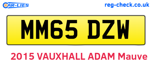 MM65DZW are the vehicle registration plates.