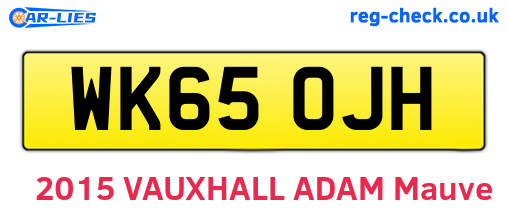 WK65OJH are the vehicle registration plates.