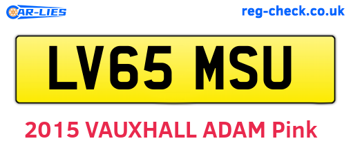 LV65MSU are the vehicle registration plates.