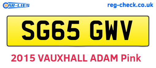 SG65GWV are the vehicle registration plates.
