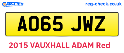 AO65JWZ are the vehicle registration plates.