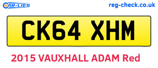 CK64XHM are the vehicle registration plates.