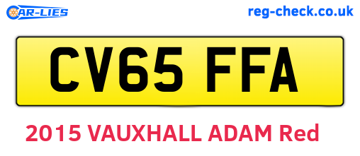 CV65FFA are the vehicle registration plates.