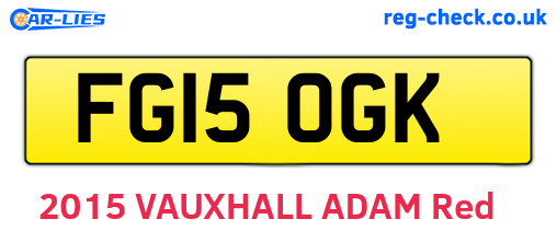 FG15OGK are the vehicle registration plates.
