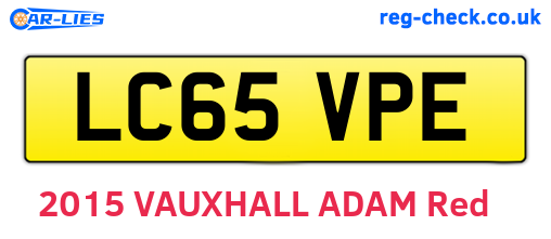 LC65VPE are the vehicle registration plates.