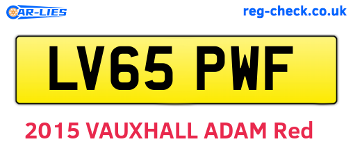 LV65PWF are the vehicle registration plates.