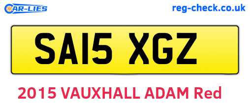 SA15XGZ are the vehicle registration plates.