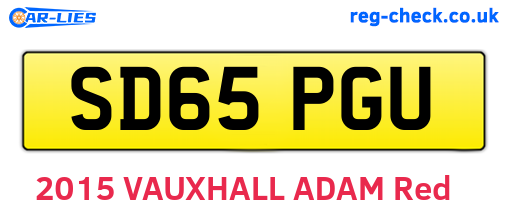 SD65PGU are the vehicle registration plates.
