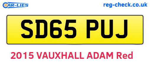 SD65PUJ are the vehicle registration plates.