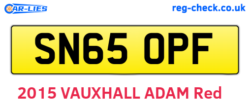 SN65OPF are the vehicle registration plates.