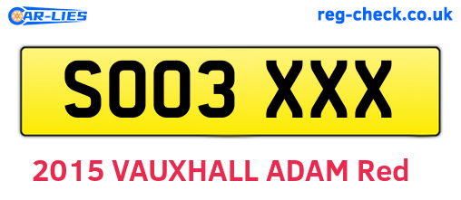 SO03XXX are the vehicle registration plates.
