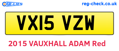 VX15VZW are the vehicle registration plates.