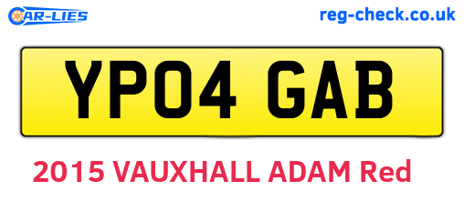 YP04GAB are the vehicle registration plates.