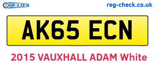 AK65ECN are the vehicle registration plates.