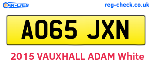 AO65JXN are the vehicle registration plates.
