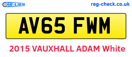 AV65FWM are the vehicle registration plates.
