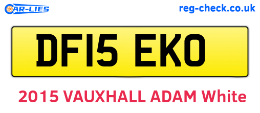 DF15EKO are the vehicle registration plates.