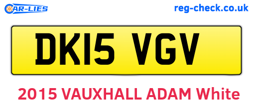 DK15VGV are the vehicle registration plates.