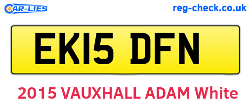 EK15DFN are the vehicle registration plates.