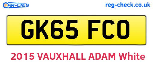 GK65FCO are the vehicle registration plates.