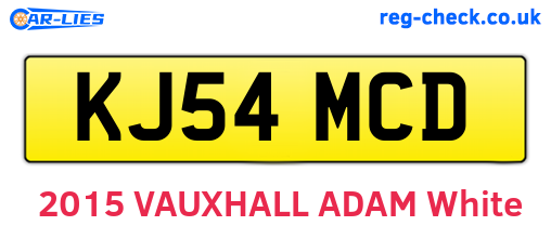 KJ54MCD are the vehicle registration plates.