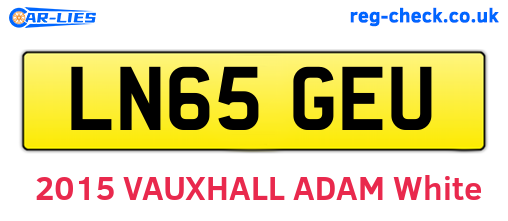 LN65GEU are the vehicle registration plates.