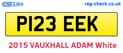 P123EEK are the vehicle registration plates.