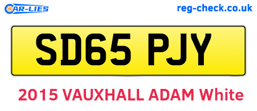 SD65PJY are the vehicle registration plates.
