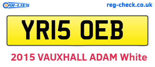 YR15OEB are the vehicle registration plates.