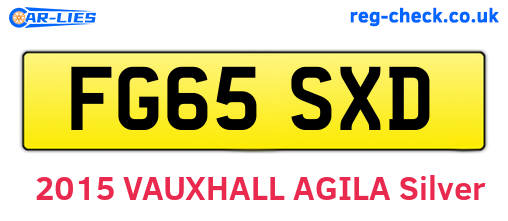 FG65SXD are the vehicle registration plates.