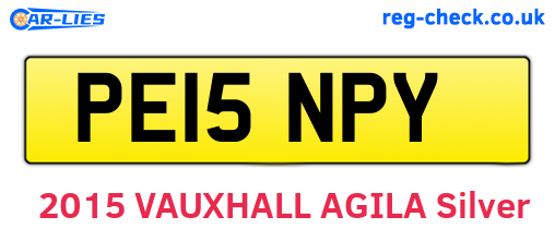 PE15NPY are the vehicle registration plates.