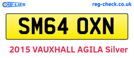 SM64OXN are the vehicle registration plates.