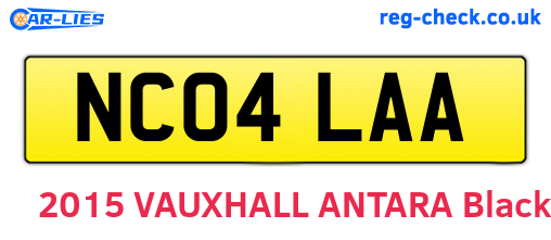 NC04LAA are the vehicle registration plates.