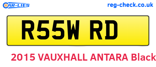 R55WRD are the vehicle registration plates.