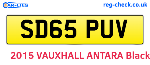 SD65PUV are the vehicle registration plates.